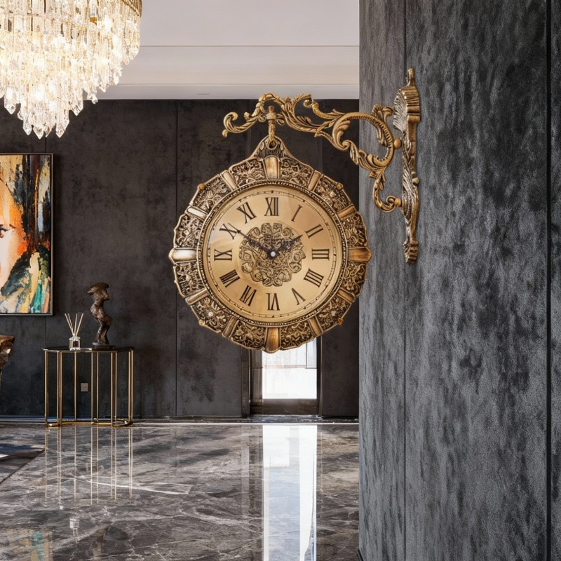 Luxury Lifestyle Aesthetics - Relógio de Parede Retro Nórdico Silencioso,