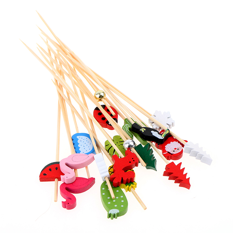 100pcs12cm bambu picareta buff - Bamboo Cutlery Set avaliação e preço