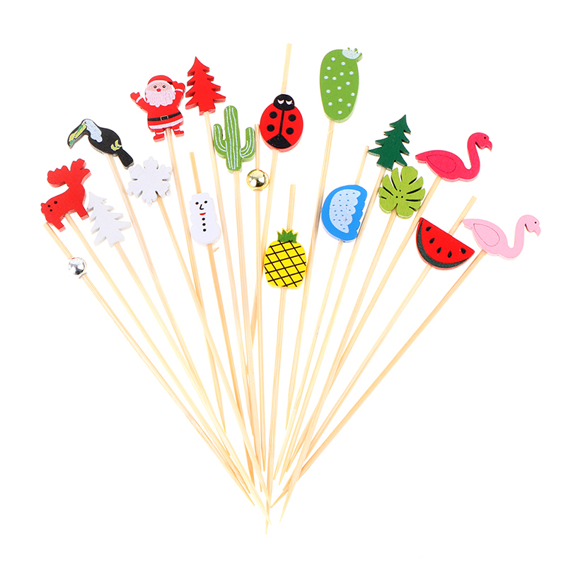100pcs12cm bambu picareta buff - Bamboo Cutlery Set avaliação e preço